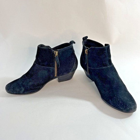 Timberland Womens 8 Black Suede Ankle Bootie Side Zipper Pull On - Picture 1 of 16